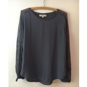 Grey Long Sleeve Blouse